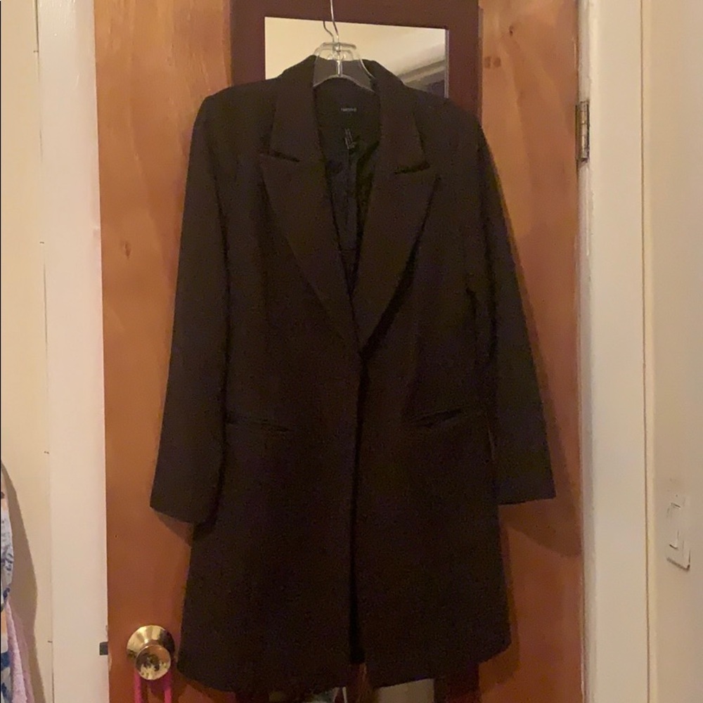Forever 21 olive green tailored boyfriend coat M